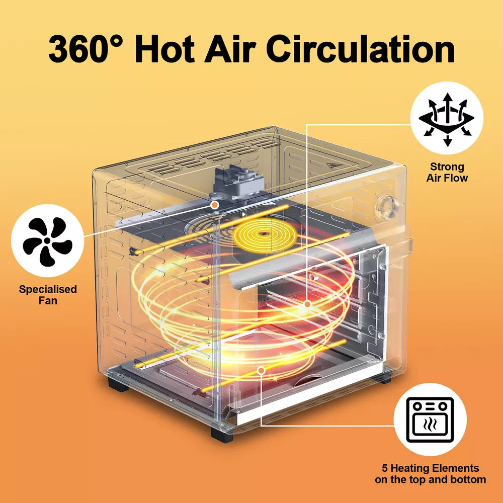 Air Oven 26L  Low Fat Healthy Cooker Air Fryer Oil Free 360° Hot Air Circulation