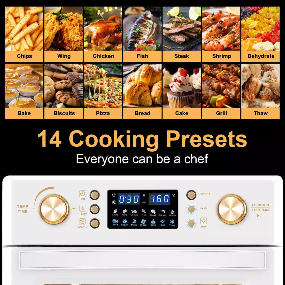 26L Air Oven Oil Free Air Fryer 360° Hot Air Circulation Low Fat Healthy Cooker